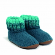 Boiled Wool Slipper with Rubber Sole 