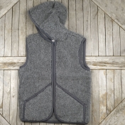 Adult\'s Zippered Wool Waistcoat with Hood