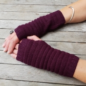Women\'s Wrist Warmers with Thumb Hole in Pure Baby Alpaca