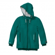 Boiled Organic Merino Wool Outdoor Jacket with Cuffs and Hood
