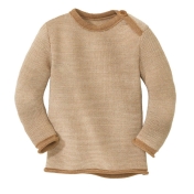 Melange Baby Jumper in Organic Merino Wool with Shoulder Button