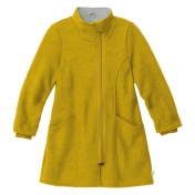 Girl\'s Coat with Zip in Boiled Merino Wool
