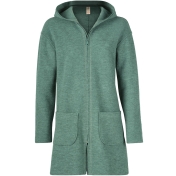 Women\'s Hooded Coat with Zip in Organic Boiled Merino Wool