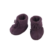 Organic Merino Wool Fleece Booties with Ties