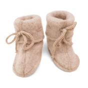 Organic Merino Wool Fleece Booties with Ties