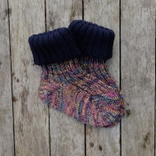 Colourful Roll-Top Baby Socks in Wool & Cotton