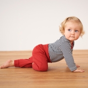 Organic Cotton Baby Trousers with Foldable Waistband and Cuffs
