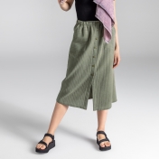 Women\'s trueStory Seersucker Beven Skirt in Organic Cotton