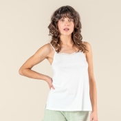 Women\'s Trimmed Camisole Pyjama Top in Organic Cotton