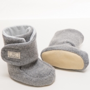 Fully Lined Long Boiled Wool Booties with Single Velcro