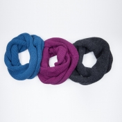 Knitted Loop Scarf in Organic Merino Wool & Silk