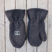 Mittens with Elasticated Cuffs in Organic Boiled Merino Wool