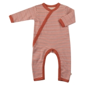 Organic Cotton Fine Stripe Kimono Romper