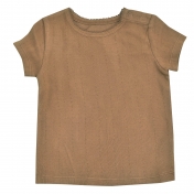 Short Sleeved Organic Cotton Pointelle Tee Shirt
