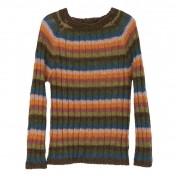 Children\'s Baby Alpaca Semi Hand Knitted Rainbow Sweater