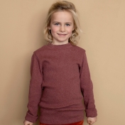 Children's Long-Sleeved Double Rib Turtle Neck Top