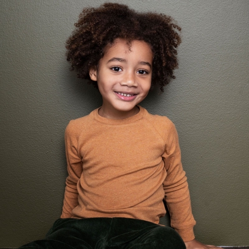 Children's Long-Sleeved Loose Tee in Soft Organic Cotton