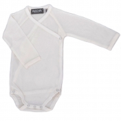 Long-Sleeved Wraparound Baby-Body in Organic Filament Silk