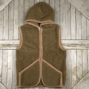 Children's Robby Jr Hooded Zip Wool Waistcoat