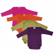 Long-Sleeved Baby-Body in Organic Wool & Silk