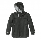 Boiled Organic Merino Wool Outdoor Jacket with Cuffs and Hood