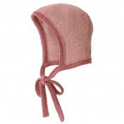 Knitted Organic Merino Wool Melange Baby Bonnet