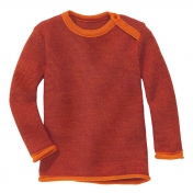 Melange Baby Jumper in Organic Merino Wool with Shoulder Button