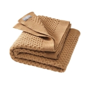 Knitted Organic Merino Wool Honeycomb Blanket