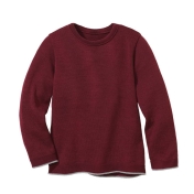 Lightweight Plain Knit Jumper with Trim in Organic Merino Wool