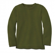 Lightweight Plain Knit Jumper with Trim in Organic Merino Wool