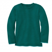 Lightweight Plain Knit Jumper with Trim in Organic Merino Wool