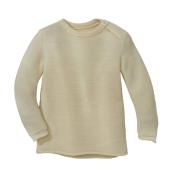 Melange Baby Jumper in Organic Merino Wool with Shoulder Button