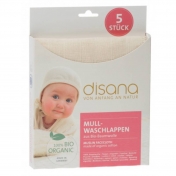 Organic Cotton Muslin Wash / Face Cloth 5 Pack