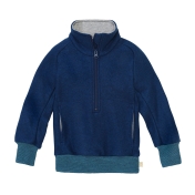 Thick Half-Zip Sweater in Organic Boiled Merino Wool