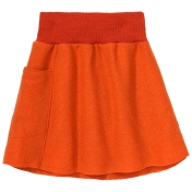 Organic Boiled Wool Skirt with Pocket & Soft Waistband