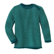 Melange Baby Jumper in Organic Merino Wool with Shoulder Button