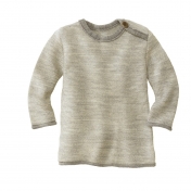 Melange Baby Jumper in Organic Merino Wool with Shoulder Button