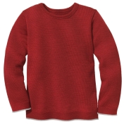 Lightweight Plain Knit Jumper with Trim in Organic Merino Wool