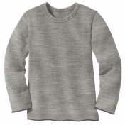 Lightweight Plain Knit Jumper with Trim in Organic Merino Wool