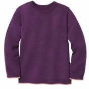 Lightweight Plain Knit Jumper with Trim in Organic Merino Wool