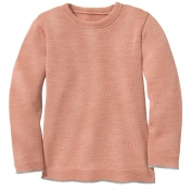 Lightweight Plain Knit Jumper with Trim in Organic Merino Wool