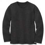 Lightweight Plain Knit Jumper with Trim in Organic Merino Wool