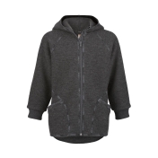 Hooded Jacket with Zip in Organic Boiled Merino Wool