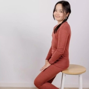 Wool & Silk Plain Long-Sleeved Vest Top Wool & Silk Plain Long-Sleeved Vest Top