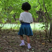 Stripy Skirt in Organic Wool & Silk