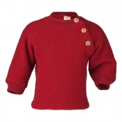 Organic Merino Wool Fleece Raglan Jumper with Wooden Buttons