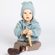 Organic Merino Wool Fleece Baby Hat With Tassel Organic Merino Wool Fleece Baby Hat With Tassel