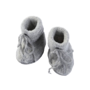 Organic Merino Wool Fleece Booties with Ties