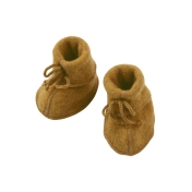 Organic Merino Wool Fleece Booties with Ties