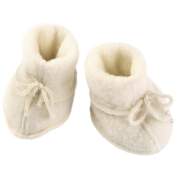 Organic Merino Wool Fleece Booties with Ties